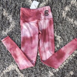 Women's Tie-Dye Leggings in Pink and White